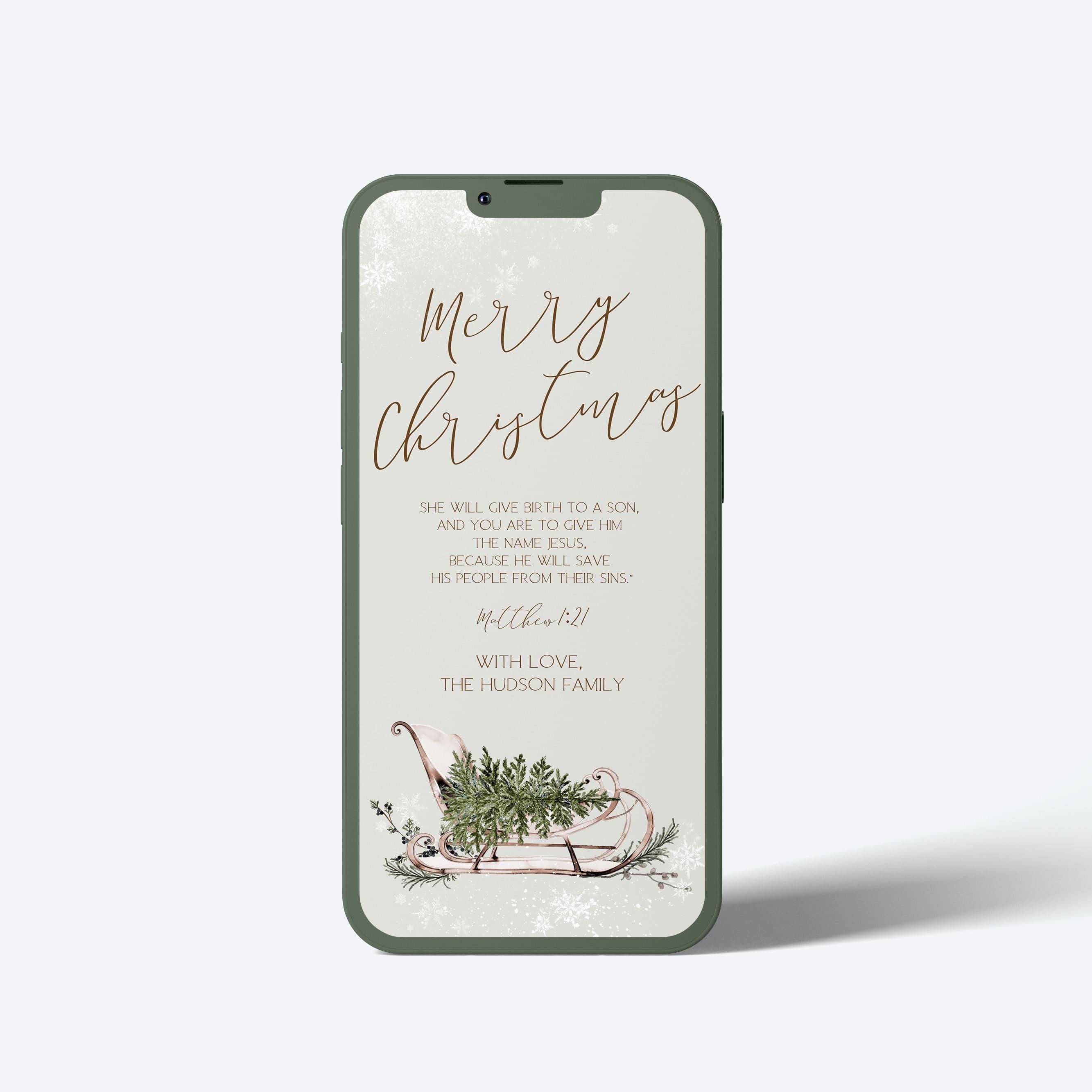 Winter Sleigh Christmas Party Evite | Full HD and iPhone Optimized Sizes