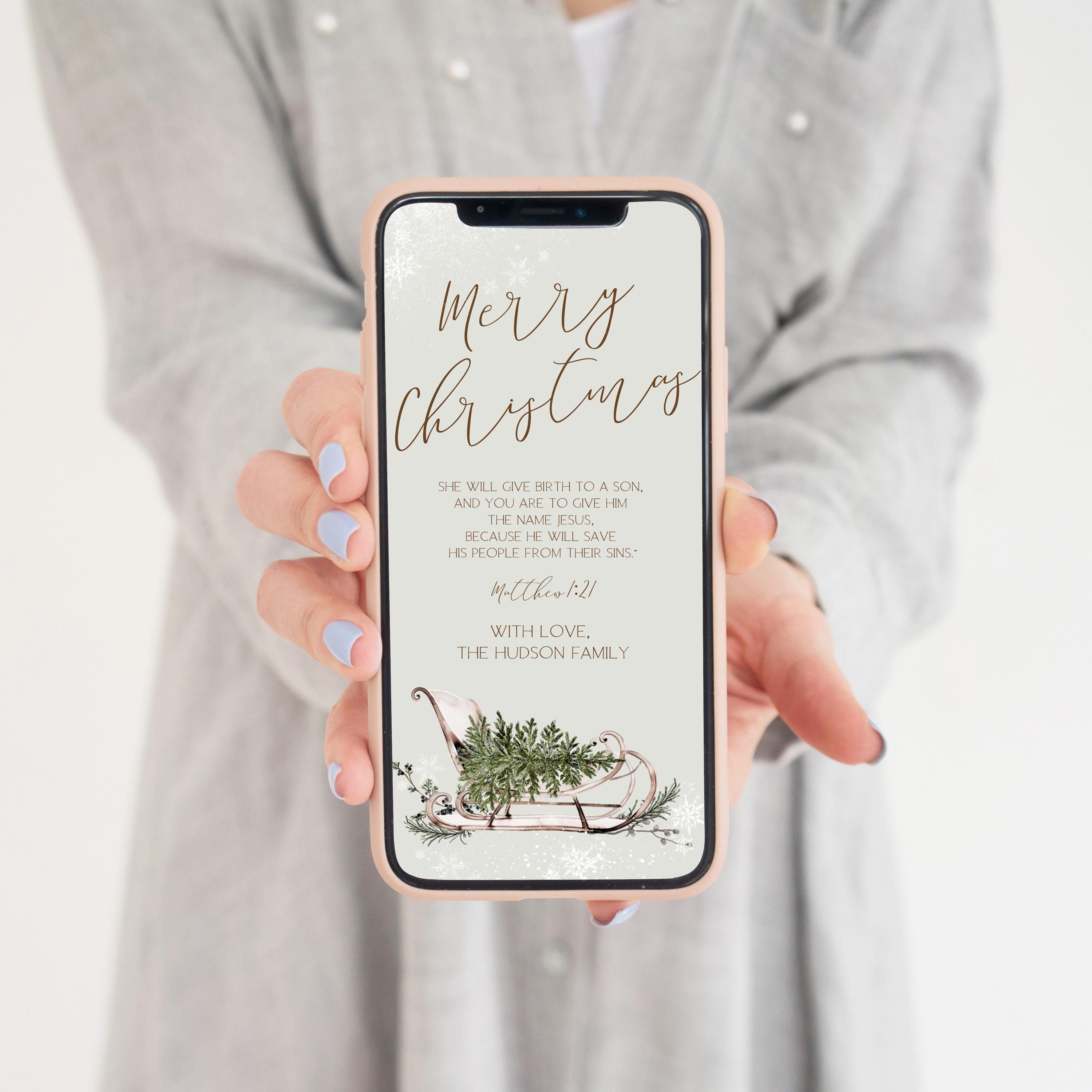 Christmas Party Digital Invites | Sage Christmas Snowflakes | Editable Templates