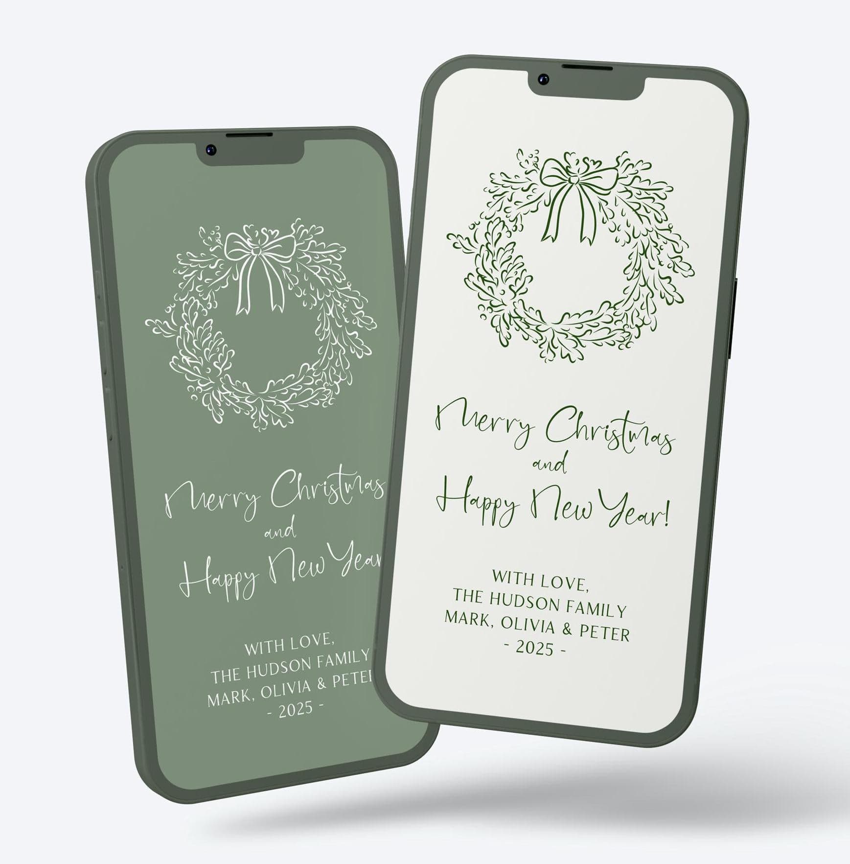 Scandinavian Style Christmas Evite | 2 Sizes | Minimalist Greeting Cards