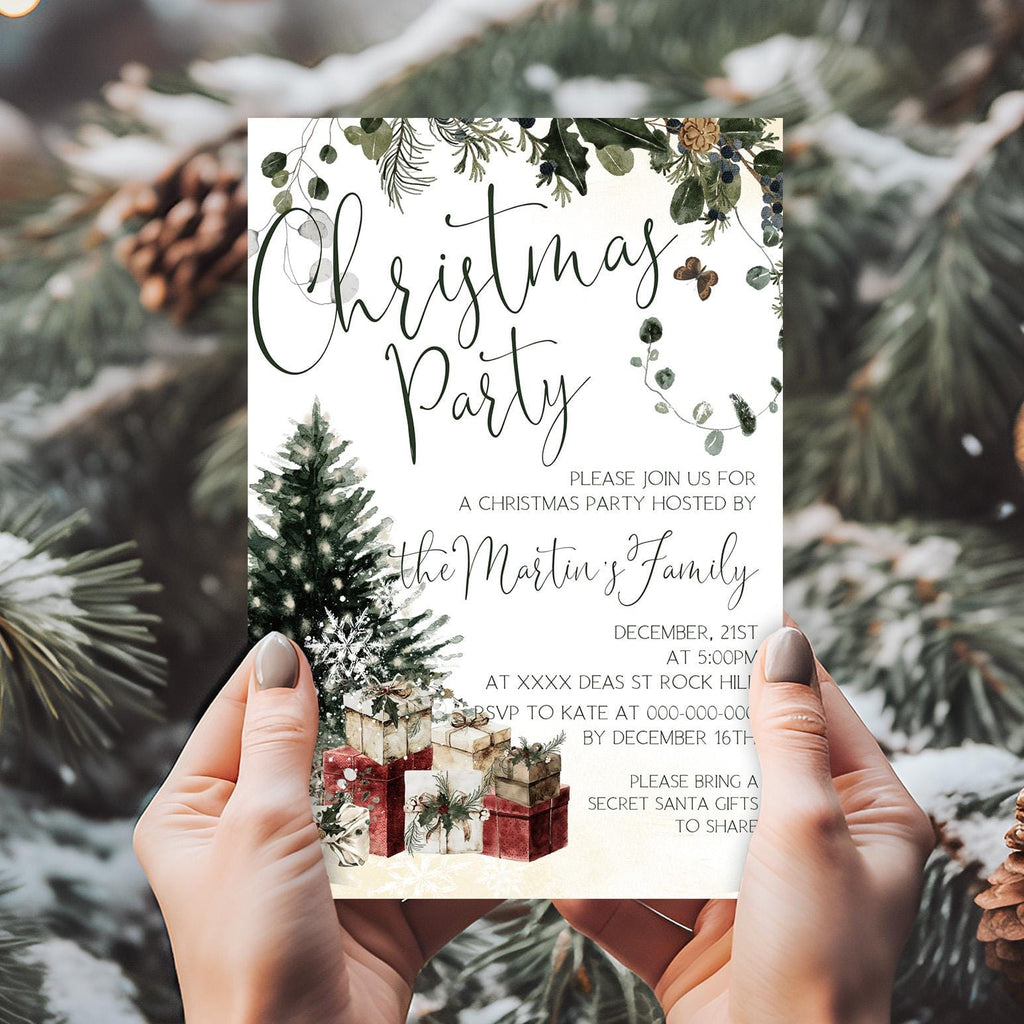Custom Christmas Party Invites | 3 Sizes | DIY Christmas Dinner Party