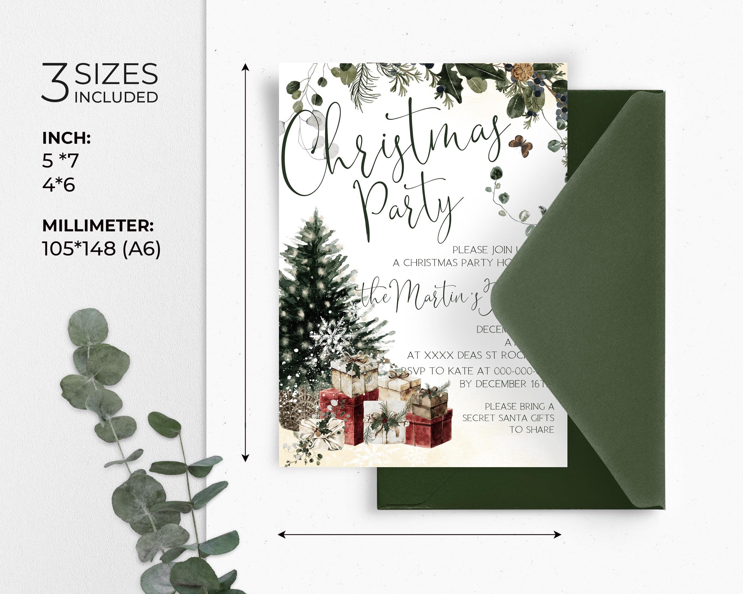 Custom Christmas Party Invites | 3 Sizes | DIY Christmas Dinner Party