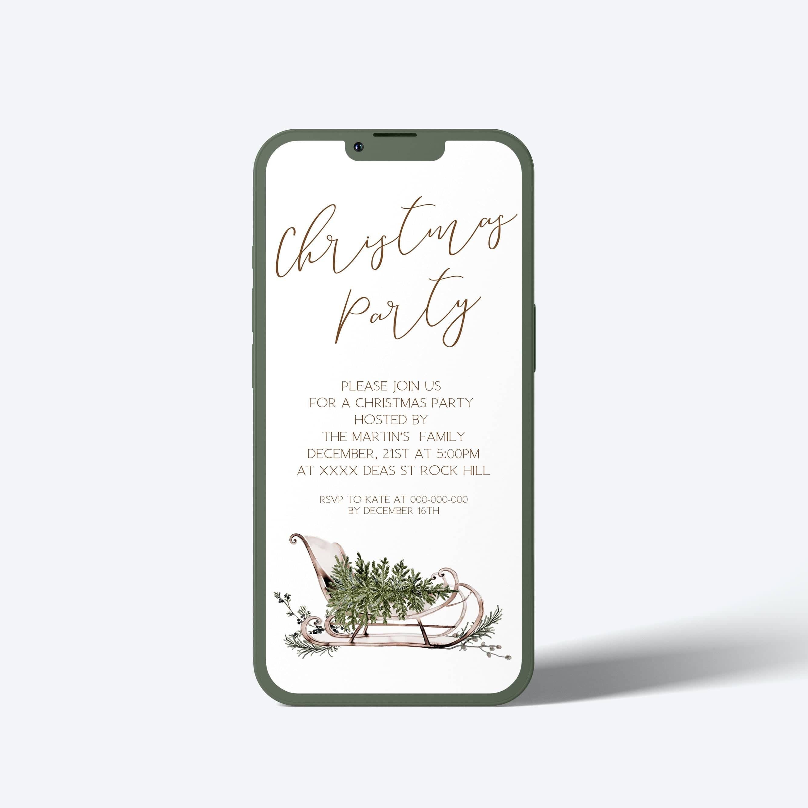Christmas Party Invites,  Personalized Electronic Templates
