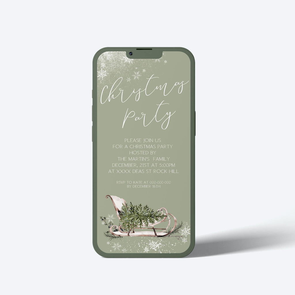 Christmas Party Invites,  Personalized Electronic Templates