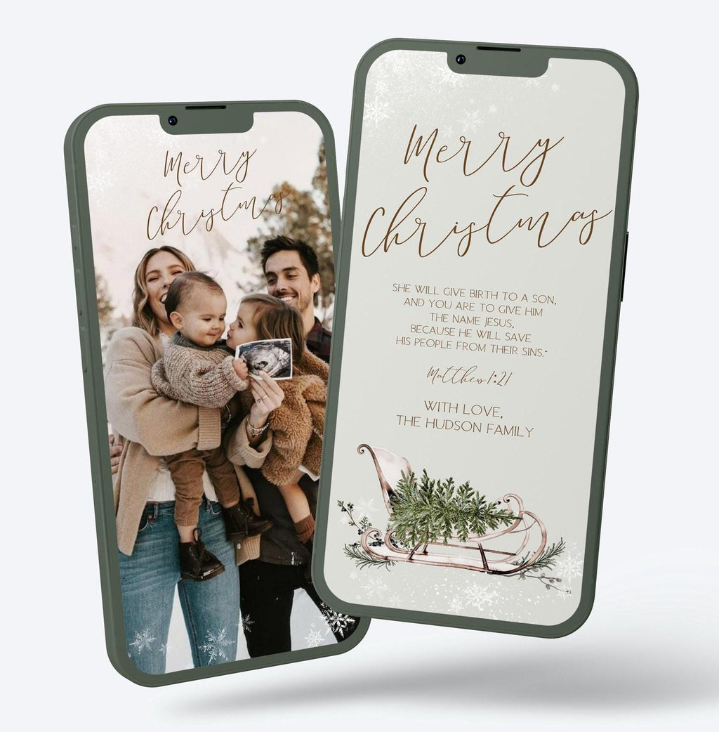 Christmas Party Digital Invites | Sage Christmas Snowflakes | Editable Templates