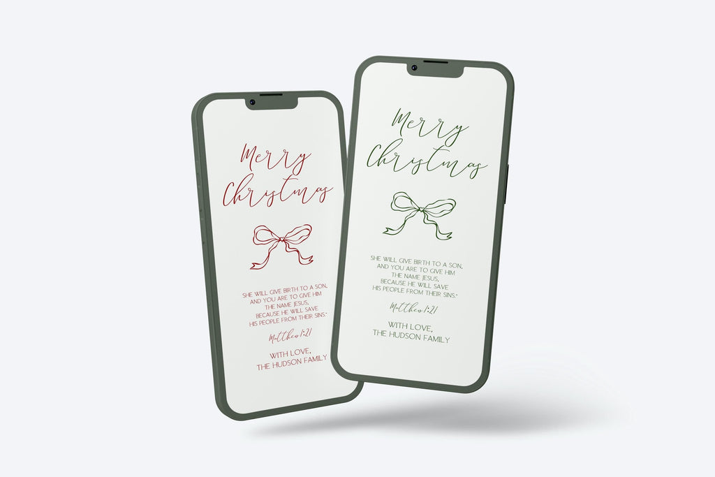 Christian Christmas Digital Invitation | Minimalist Bible Smartphone Invites